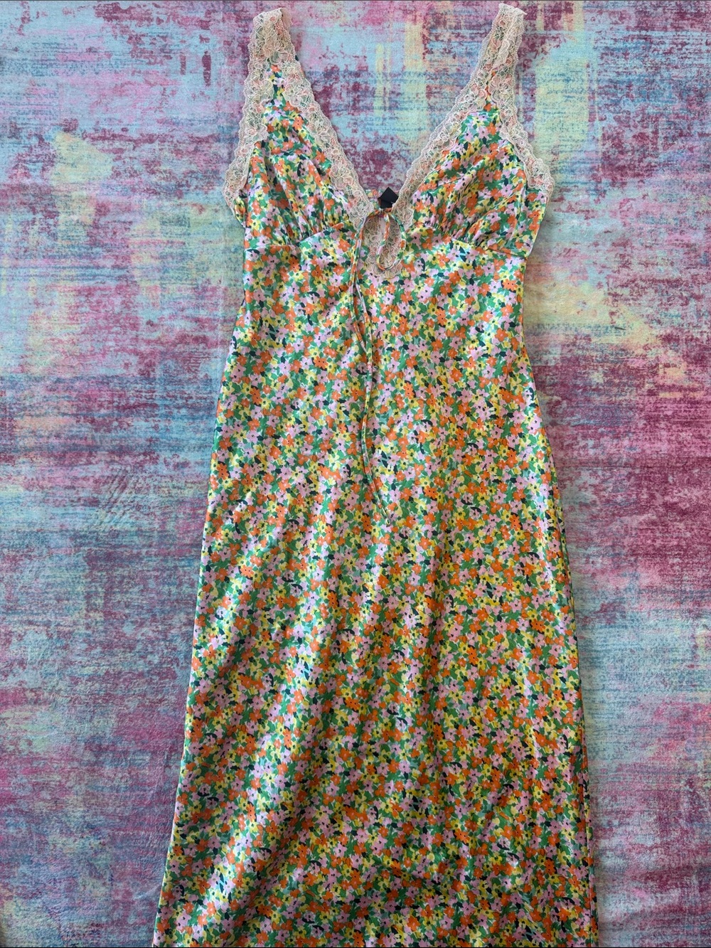 wild fable Floral Slip Maxi Dress in Green Multicolor